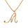Collier en vermeil pendentif initiale M oxydes blancs sertis  - 42+3cm
