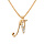 Collier en vermeil pendentif initiale N oxydes blancs sertis  - 42+3cm