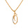 Collier en vermeil pendentif initiale O oxydes blancs sertis  - 42+3cm