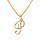 Collier en vermeil pendentif initiale P oxydes blancs sertis  - 42+3cm