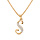 Collier en vermeil pendentif initiale S oxydes blancs sertis  -  42+3cm