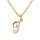 Collier en vermeil pendentif initiale T oxydes blancs sertis  - 42+3cm