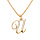 Collier en vermeil pendentif initiale U oxydes blancs sertis  - 42+3cm