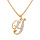 Collier en vermeil pendentif initiale Y oxydes blancs sertis  - 42+3cm