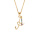 Collier en vermeil pendentif initiale A oxydes multi couleurs sertis - 42+3cm