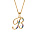 Collier en vermeil pendentif initiale B oxydes multi couleurs sertis  - 42+3cm