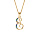 Collier en vermeil pendentif initiale E oxydes multi couleurs sertis  -42+3cm