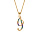 Collier en vermeil pendentif initiale i oxydes multi couleurs sertis - 42+3cm
