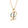 Collier en vermeil pendentif initiale l oxydes multi couleurs sertis  - 42+3cm