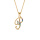 Collier en vermeil pendentif initiale P oxydes multi couleurs sertis  - 42+3cm