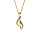 Collier en vermeil pendentif initiale T oxydes multi couleurs sertis  - 42+3cm