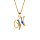 Collier en vermeil pendentif initiale W oxydes multi couleurs sertis  - 42+3cm