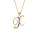 Collier en vermeil pendentif initiale X oxydes multi couleurs sertis  - 42+3cm