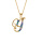 Collier en vermeil pendentif initiale Y oxydes multi couleurs sertis  - 42+3cm