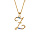 Collier en vermeil pendentif initiale Z oxydes multi couleurs sertis  - 42+3cm