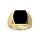 Chevalire en vermeil plateau tonneau 16mm X 14mm en onyx synthtique