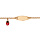 Gourmette bébé en plaqué or avec plaque ovale et pampille coccinelle rouge 13+2cm