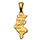 Pendentif en plaqu or carte de la Tunisie