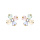 Boucles d'oreille en plaqu or en forme de en fleur verre opaque pastel et fermoir poussette