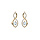 Boucles d'oreille en plaqué or infini Topaze véritable et oxydes blancs sertis et fermoir poussette