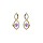 Boucles d'oreille en plaqu or infini Amethyste vritable et oxydes blancs sertis et fermoir poussette