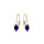 Boucles d'oreille en plaqu or oxydes bleu et blancs sertis et fermoir dormeuse