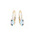 Boucles d'oreille en plaqué or Topaze bleu et oxydes blancs sertis et fermoir dormeuse