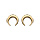 Boucles d'oreille en plaqué or croissant de lune et fermoir poussette