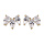 Boucles d'oreilles en plaqu or collection joaillerie motif couronne avec oxydes blancs sertis et fermoir poussette