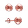 Boucles d'oreilles en plaqu or rose boule de 8mm et fermoir poussette
