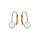Boucles d'oreille en plaqu or avec perle blanche de synthse 6mm et fermoir dormeuse