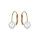 Boucles d'oreille en plaqué or avec perle blanche de synthèse 6mm et fermoir dormeuse