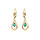 Boucles d'oreille en  plaqu or ovale avec oxyde vert -  fermoir dormeuse