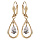 Boucles d'oreille pendantes en plaqu or avec ovale et oxyde blanc et fermoir dormeuse