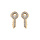 Boucles d'oreille en plaqu or clef oxydes blancs sertis et fermoir poussette