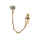 Boucles d'oreille Ear Cuff en plaqu or crole 12mm relie avec chanette  1 oxyde blanc ( l'unit)