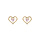 Boucles d'oreille en plaqué or coeur avec oxyde rose et fermoir poussette