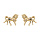 Boucles d'oreilles en plaqu or cheval et fermoir poussette