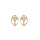Boucles d'oreille en plaqué or ovale motif croix