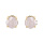 Boucles d'oreille en plaqu or pierre vritable Quartz rose 4mm fermoir poussette