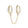 Boucles d'oreille Ear Cuff en plaqu or menottes articules avec chanette et oxydes blancs sertis (pour 2 trous) unitaire