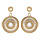 Boucles d\'oreille pendantes en plaqué or rond suspendu forme géométrique avec Nacre véritable et fermoir poussette
