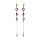 Boucles d'oreille en plaqu or pendantes avec oxydes ronds violets et chanette et fermoir poussette