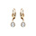 Boucles d'oreille dormeuse en plaqu or oxyde central blanc entour d'oxydes blancs 7.5mm x 9.5mm