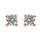Boucles d'oreille tige solitaire en plaqué or oxyde blanc serti 4 griffes 3mm