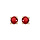 Boucles d'oreille en plaqu or oxyde rond rouge serti 4 griffes 3mm et fermoir poussette
