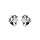 Boucles d'oreille en plaqu or gomtrie oxydes bleus et blancs et fermoir poussette