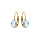 Boucles d'oreille en plaqué or oxyde bleu ciel serti, fermoir dormeuse