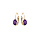 Boucles d'oreille en plaqu or oxyde violet serti, fermoir dormeuse