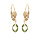 Boucles d'oreille en plaqu or goutte oxyde facet vert olive et fermoir dormeuse